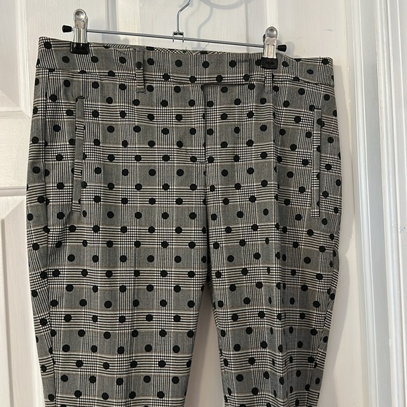 NWOT Women’s Boston Proper Plaid & Polka Dot   Slim Leg Ankle Pants Size 4 - Picture 2 of 8